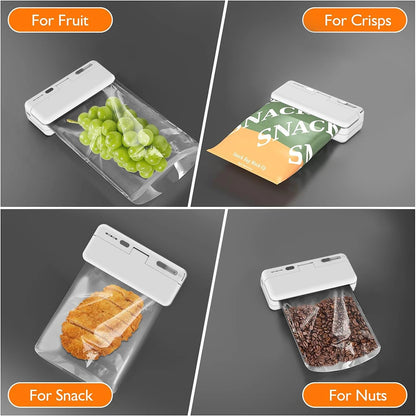 Mini sandarinimo aparatas „2in1“ plastikinių maišelių sandarinimo mašina Nešiojamas maisto pakuočių maišelių sandariklis USB įkraunamas rankinis plastikinių maišelių terminio sandarinimo aparatas