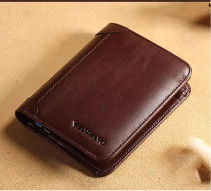 ManBang Classic Style Wallet Genuine Leather Men Wallets Short Male Purse Card Holder Wallet Men Fashion High Quality