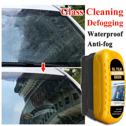 Car Windshield Oil Film Remover Crystal Clear Vision Glass Cleaner Brush For Front Interior Window Windshield Cleaning Care Tool