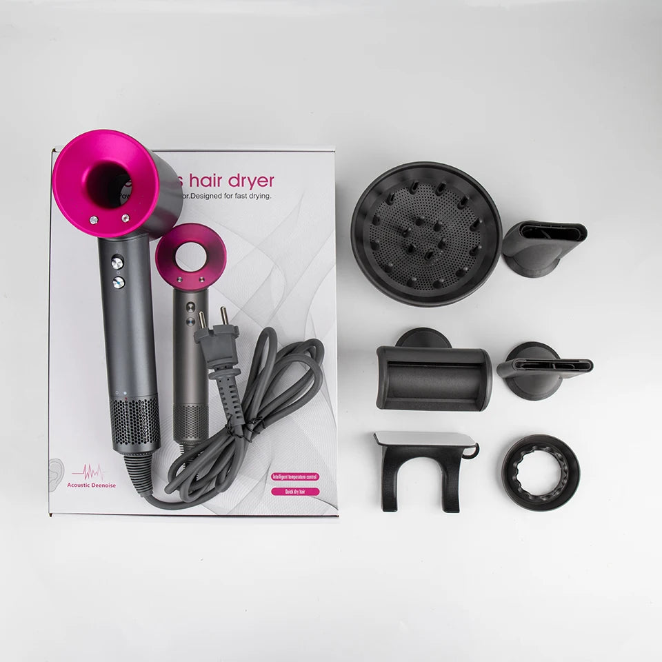 Ion Hair Dryer with Curls Diffuser 5 In 1 Super Ionic Hairdryer Woman Electric Barber Blower Leafless Dry Professional Machine