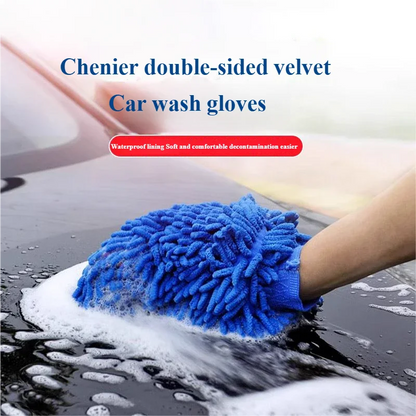 Microfiber Car Wash Cloth Gloves Automotive Double-sided Cleaning Drying Towels Thicken Chenille Vehicle Window Glass Supplies