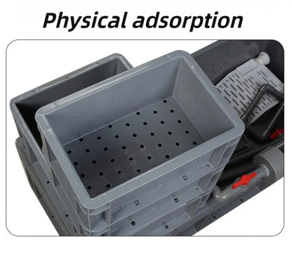 Oxygenate Turtle Terrariums Fliter Cultivation Turnover Box Multifunctional Large Space Fliter Box Turtle Fish Ecological Tank