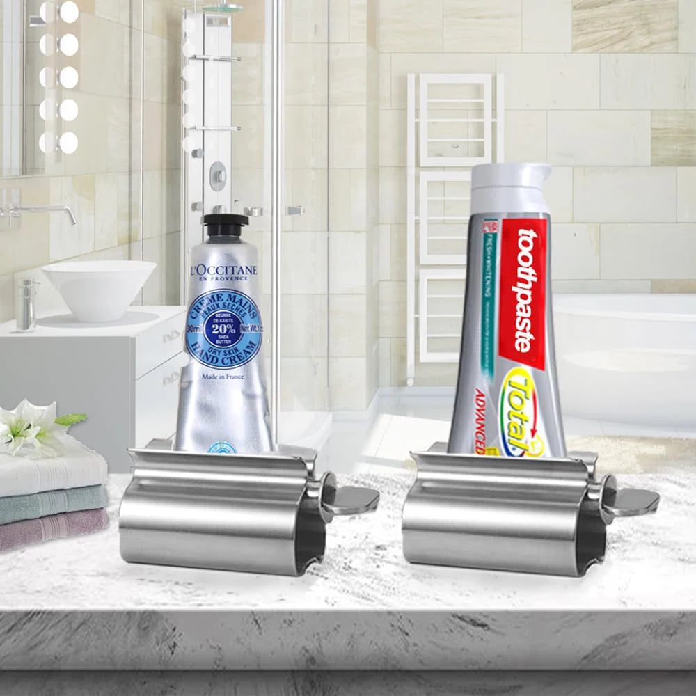 Bathroom Accessories Toothpaste Squeezer Tube Roller Stainless Steel Wringer Roller Rotate Dispenser for Ointments Cosmetics