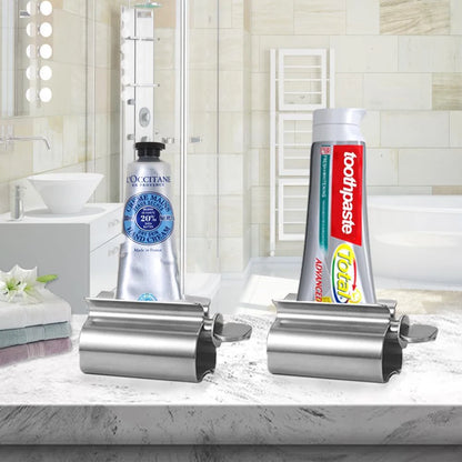 Bathroom Accessories Toothpaste Squeezer Tube Roller Stainless Steel Wringer Roller Rotate Dispenser for Ointments Cosmetics