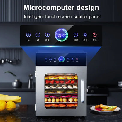 8-Tier Stainless Steel Food Dehydrator,Commercial Power, Digital Thermostat(30°C-90°C), for Jerky/Fruits/Herbs, BPA-Free