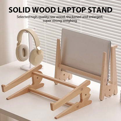 Solid Wood Laptop Stand Removable Vertical Bracket Cooling Base For Macbook Air Pro Accessories Convenient