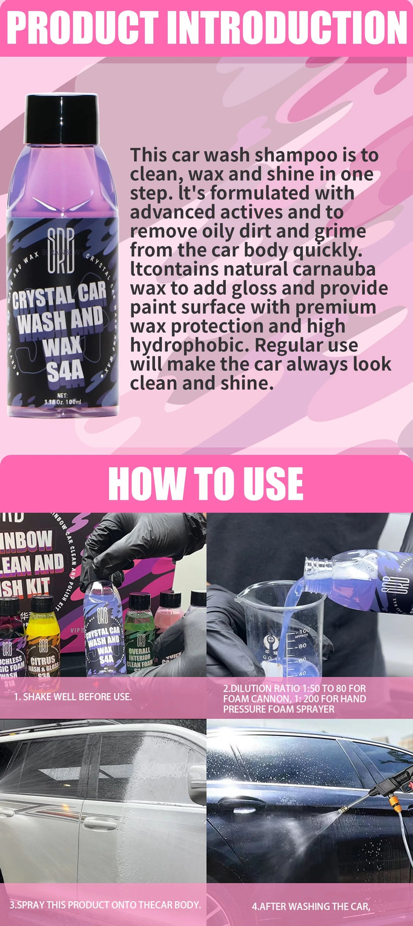 High Foaming Shampoo- Concentrated Ceramic Car Wash Soap Works with Foam Cannons,Foam Guns or Bucket Washes | For Cars,Trucks