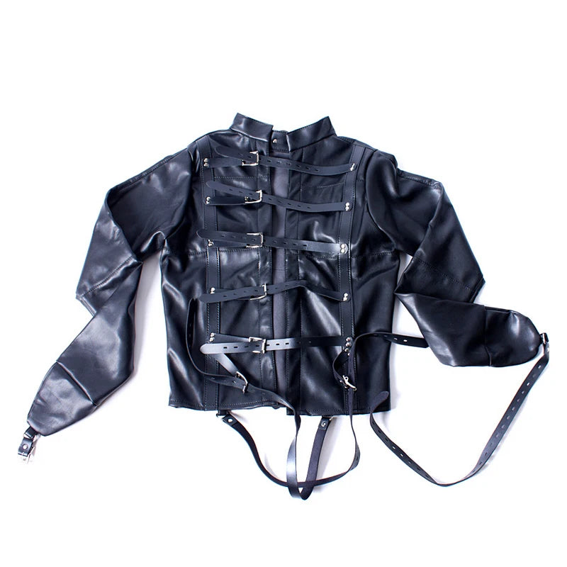 Super Tight PU Leather Mermaid Bondage Kit with Fetish Bodysuit Harness Leg Bag for Couple Cosplay Sex Binder BDSM Clothes