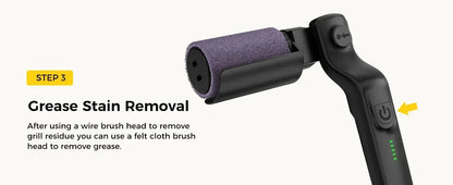 Cordless Rechargeable Electric BBQ Grill Brush Heavy Duty Outdoor Cleaning Tool Rotary Adjustable for Oil Stains