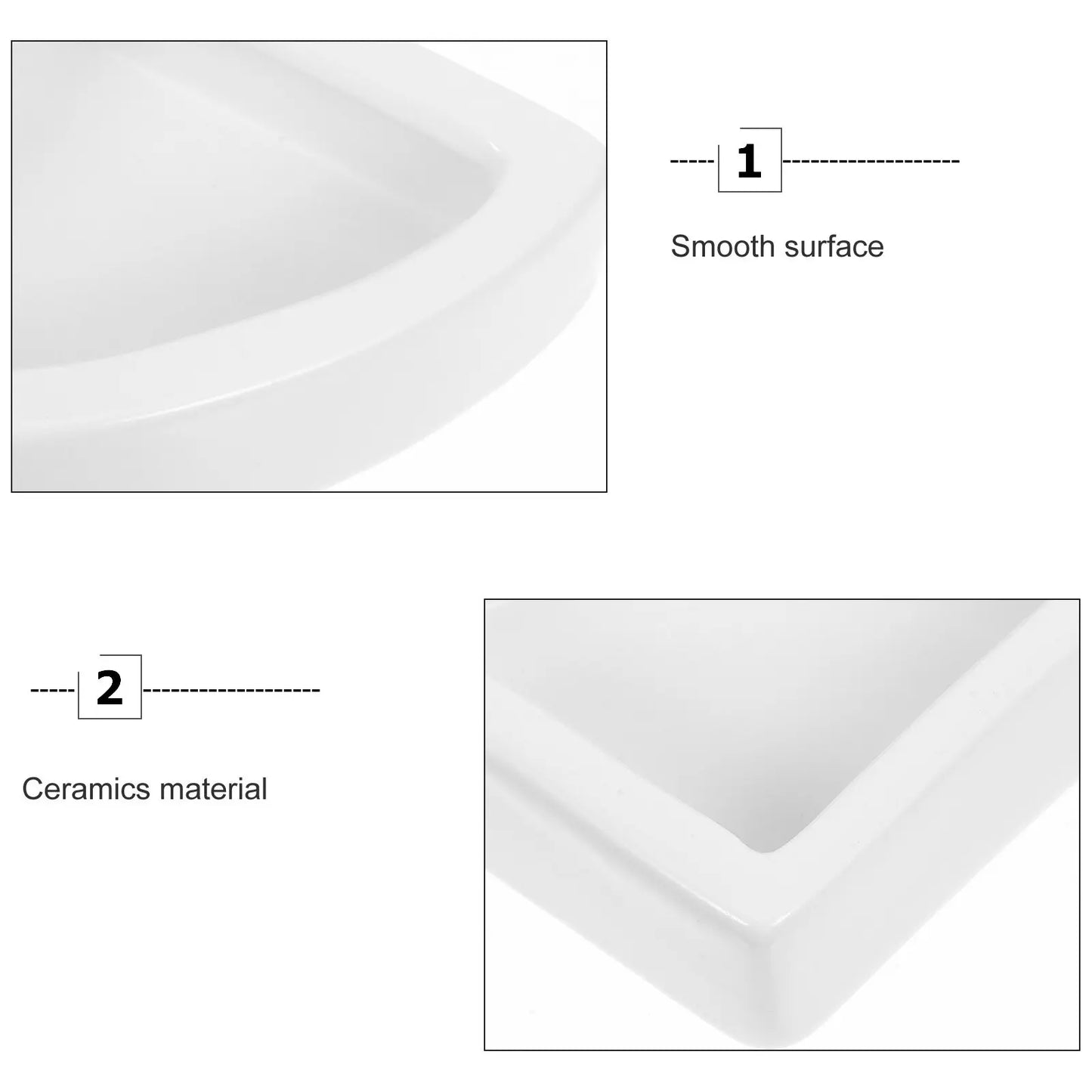 2Pcs Reinforced Ceramic Reptile Feeding Dish Set Smooth Interior Anti-Escape Design for Lizards Small Reptiles Food Water Basin