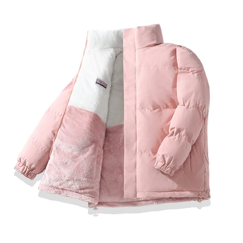 New Couple's Fashionable Versatile Windproof Neutral Cotton Jacket Outdoor Thick Warm Comfortable Breathable Double-sided Jacket