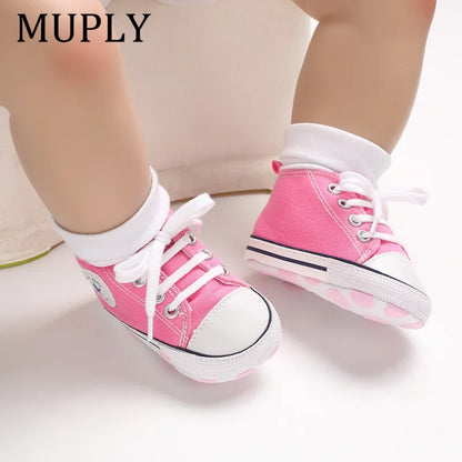 Print Star Sports Baby Canvas Classic Sneakers Newborn Baby Boys Girls First Walkers Shoes Infant Toddler Anti-slip Baby Shoes