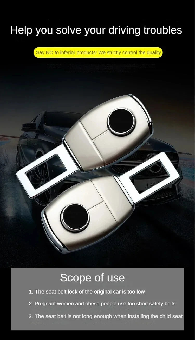 1/2/4 Pieces Car Seat Belt Clip Extender Alloy Seatbelt Lock Buckle Plug Auto Fastener Converter Clip Safety Belt Decoration