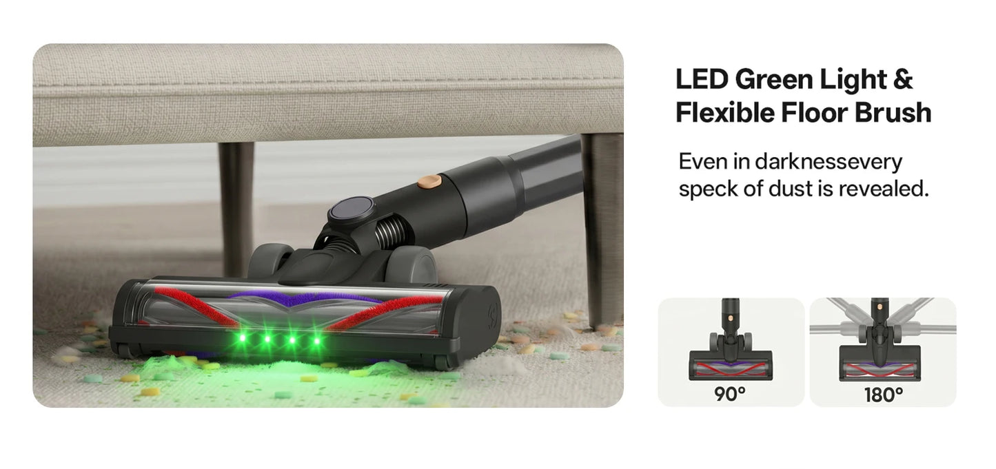 COTIAR V30 PRO 75kPa 800W Cordless Vacuum Cleaner Strong Suction 95 Mins Runtime Handheld Home Appliance Portable Removable Battery