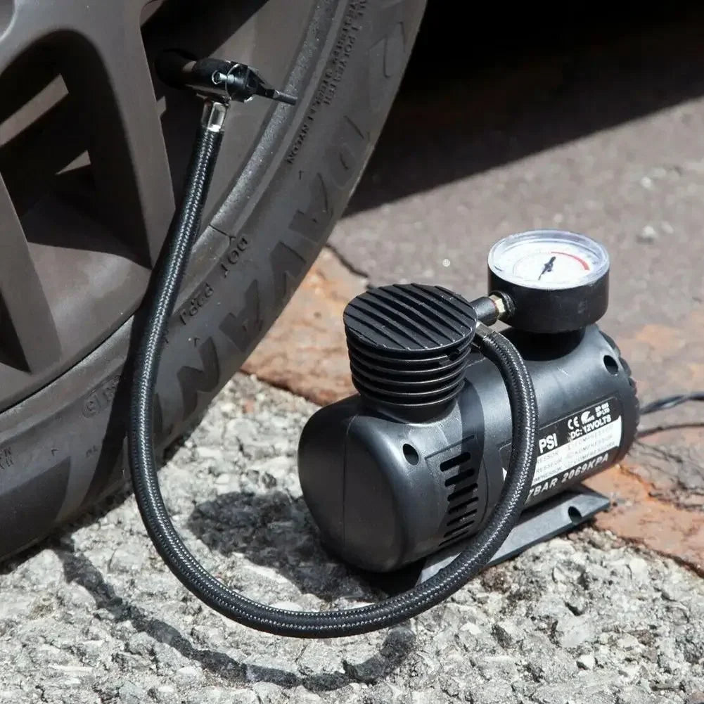 12V 300PSI Electric Inflator Mini Air Compressor Car Electric Tire Air Inflator Pump Electric Air Pump with Pressure Check Gauge