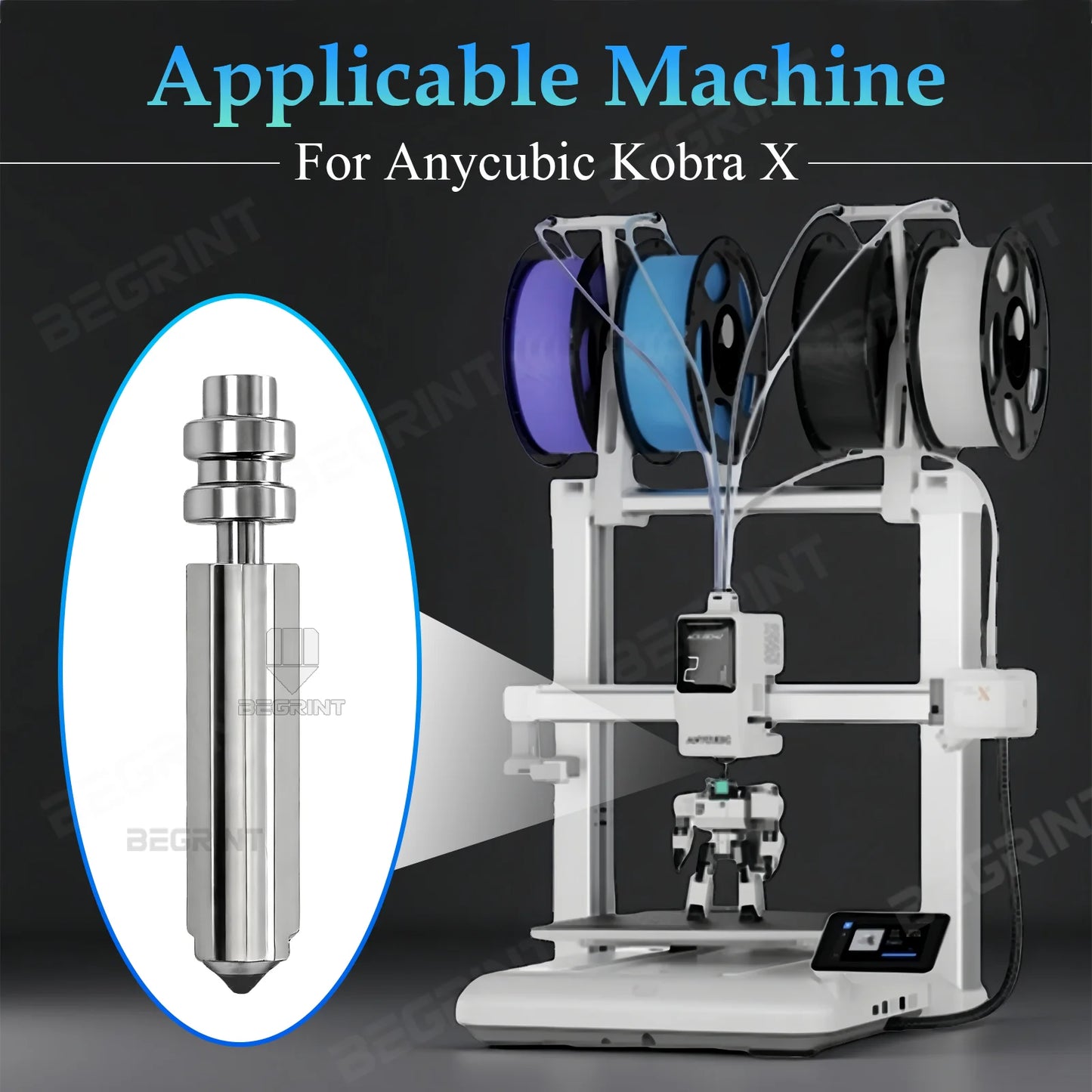 Upgrade Anycubic Kobra X Hotend Durability Bimetallic Nozzle For Anycubic Kobra X 0.2/0.4/0.6/0.8mm 3D Printers Accessories