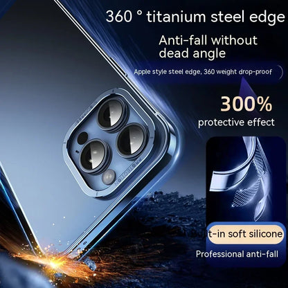 For iphone 16 15 Pro Max Case Raw Titanium Magnetic MagSafe wireless charge Metal frosting Original color protective back cover