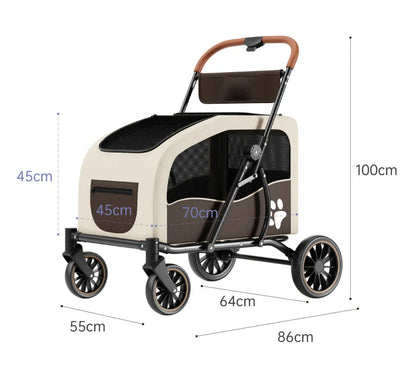 Medium Large Senior Dog Multifunction Pet Stroller Outdoor Travel Portable Foldable Stroller for Dog Pet Trolley Pet Stroller