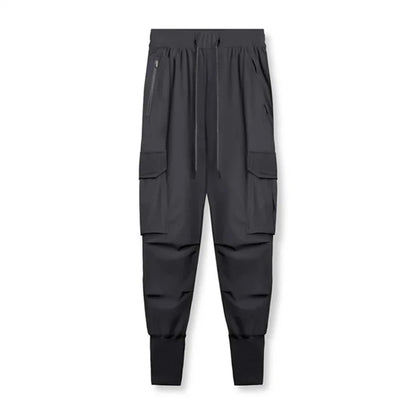 2024 New Men's Cargo Pants Summer Thin Loose Quick-Drying Elastic Leggings Running Training Sweatpants Casual Trend Trousers