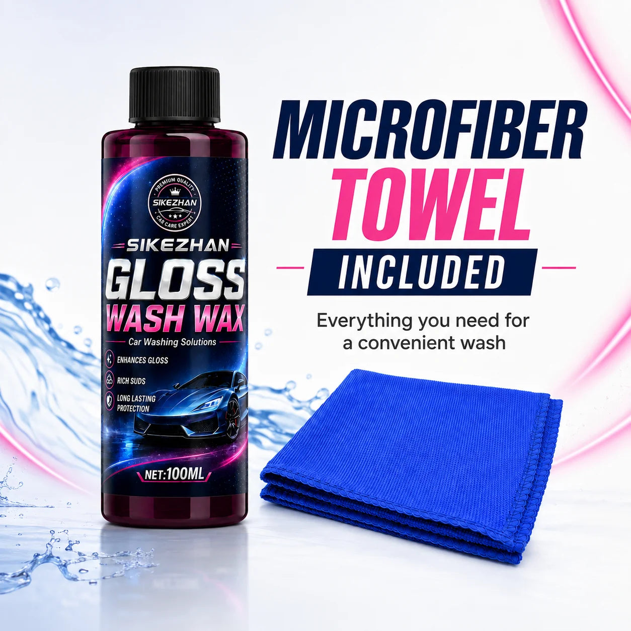 100ml Pink Foaming Extreme Bodywash & Wax Foaming Car Wash Soap, (Works with Foam Cannons/Guns or Bucket Washes) for Cars