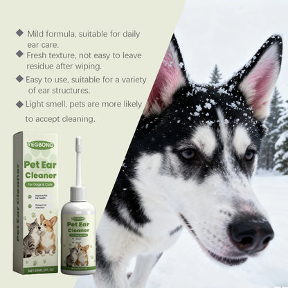 Pet Ear Cleaner Liquid for Dogs Cats Gentle Ear Wash Drops Removes Dirt Earwax buildup Deodorizer for Daily Ear Care Cleaning 50
