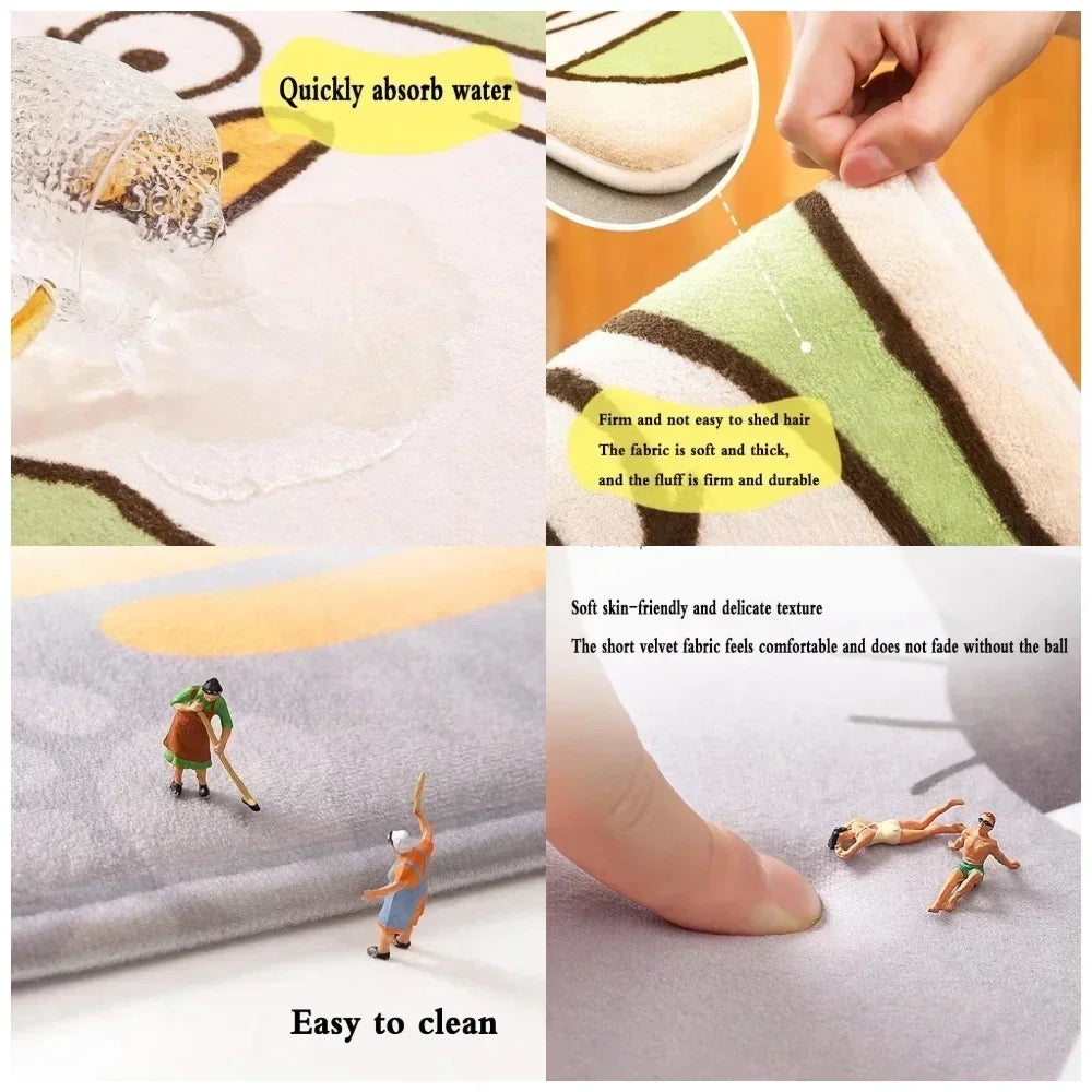 Turtle Bathroom Anti Slip Floor Mat Household Absorbent Foot Mat Mat Bathroom Small Carpet Soft and Comfortable Home Decorative