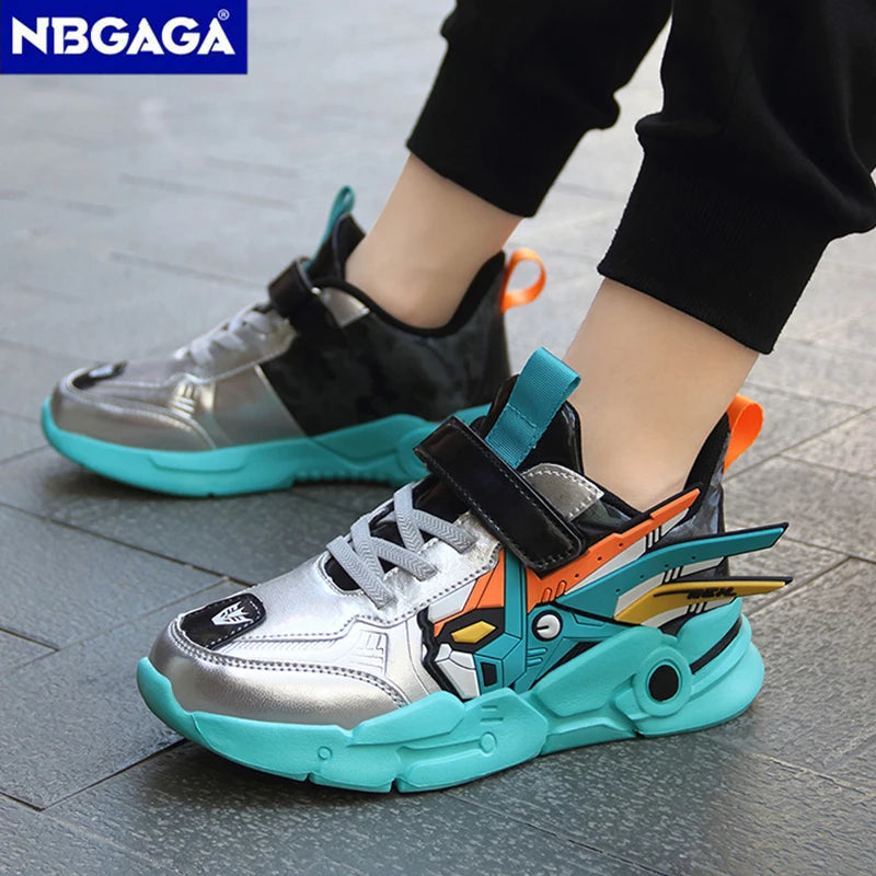 Kids Casual Shoes Boys Leather 5-15y Children Tennis Fashion Sneakers Toddlers Outdoor Cartoon Size 28-39