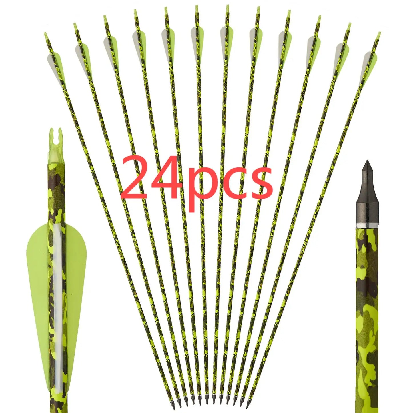 Toparchery 31.5Inch Mixed Carbon Arrows ID 6.2mm Plastic Feather Outdoor Target Hunting and Shooting