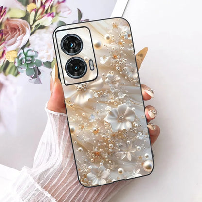 Case For Motorola Edge 50 Fusion Cover XT2429-1 Popular Flower Soft Black Silicone Phone Cases For Motorola G96 5G MotoG96 Funda