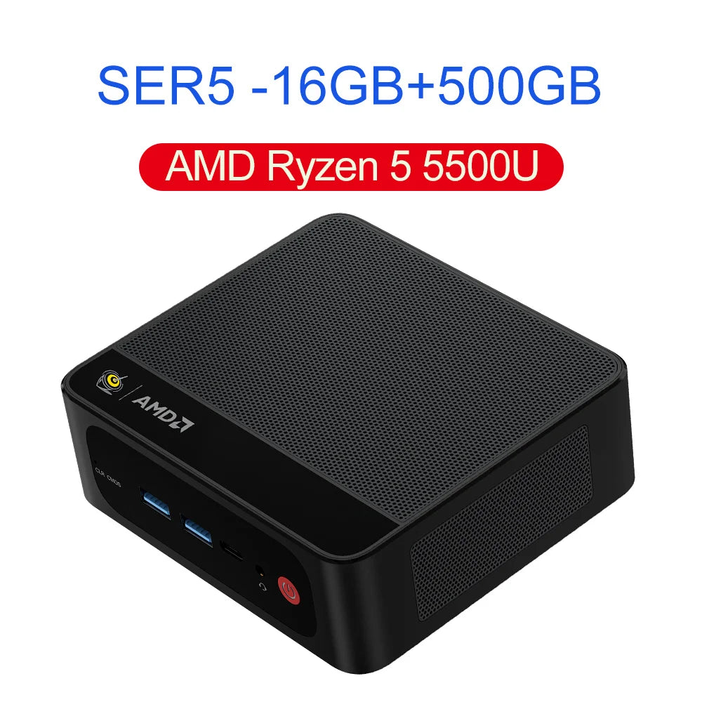 Beelink SER5 Max AMD Ryzen7 7735HS SER3 R3 3200U R5 5500U 5625U DDR4 16G RAM 500G Mini PC Support WiFi6 Type-C Desktop Computer