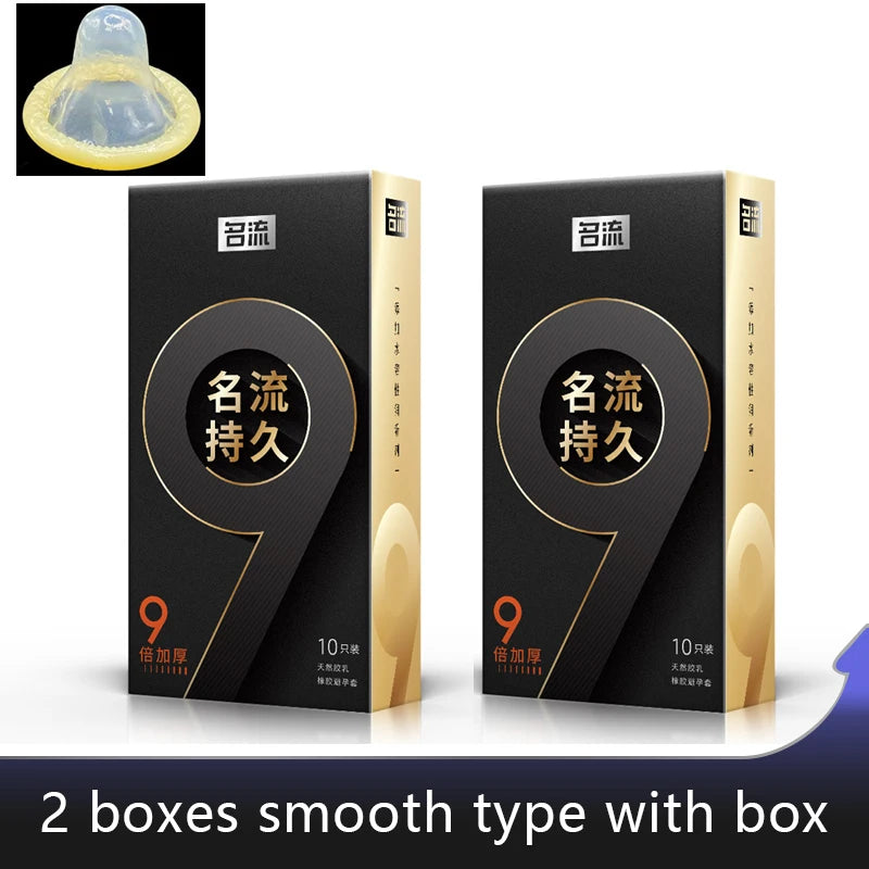 9 Times Delayed Ejaculation Condoms For Men Reduce Sensitivity Pysical Ultra Thick Long Last Condom Penis Sleeves Sex Toys Tool