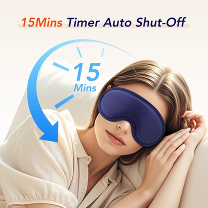 New Heated Eye Mask with 5-Level Hot Compress 6 Vibration Modes 3D Massage Sleep Shading Warm Mask Eye Compress for Relaxation