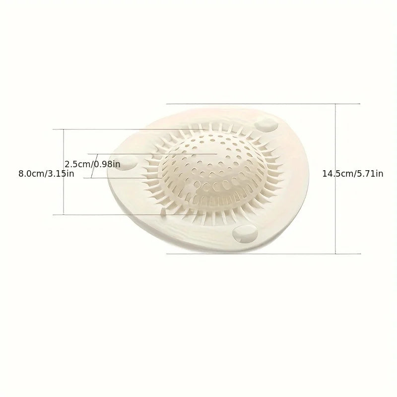 3pcs Hair Catcher Shower Drain - Anti-Clog Kitchen Sink & Bathtub Strainer, Lightweight Oval Design for Efficient Water Flow