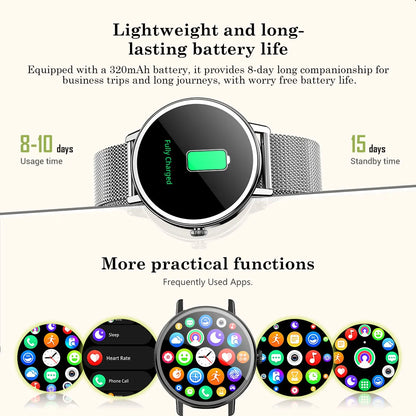 Blackview X30 Smartwatch, 1.26" TFT screen,320mAh,Bluetooth Phone Calling,Sleep Monitoring,Sport watch,Women's Watches,Fashion