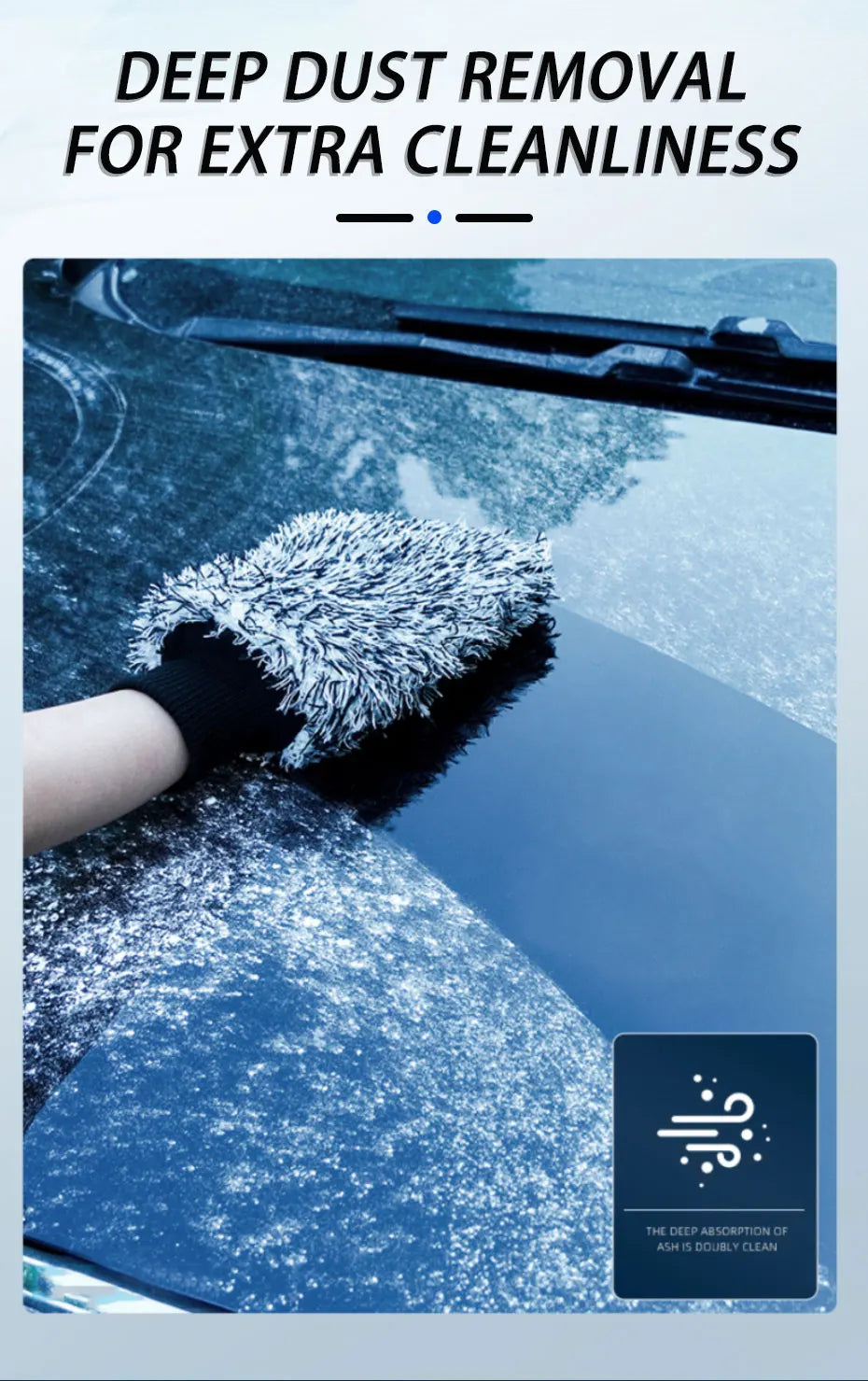 SEAMETAL Microfiber Car Wash Brush Cleaning Gloves Plastic Handle Wheel Brush Double-Side Absorbent Clean Glove Car Washing Tool