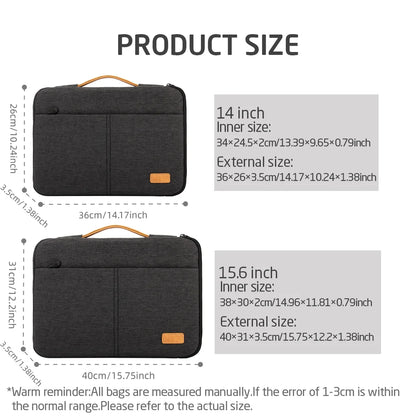 Laptop Sleeve Bag 14 15.6 Inch Notebook Pouch For Macbook HP Dell Acer Shockproof Computer Briefcase Travel Business Men Case