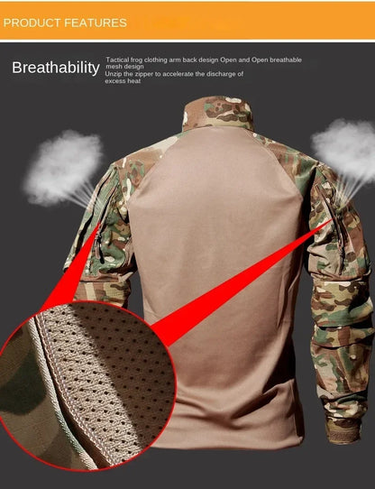 Tactical Frog Suit Men Airsoft Clothes Hunting Paintball Military Sets Assault Shirts Special Forces Outdoor Uniform Pants