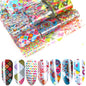 16Pc Holographic Nail Foil Set Starry Transfer 20*4cm Sticker Laser Flowers Leopard Mix Design Decal DIY Nail Art Decoration