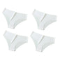 4Pcs/Set Ice Silk Mid-Rise Panties Women's Seamless Briefs Solid No Show Underwear Scalloped Edge Panties Sexy Lingerie XS-XL