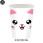 Cat Party Paper Plates Cups Napkins Party Supplies Cat Face Happy Birthday Banner Tablecloth for Cat Themed Birthday Party Decor
