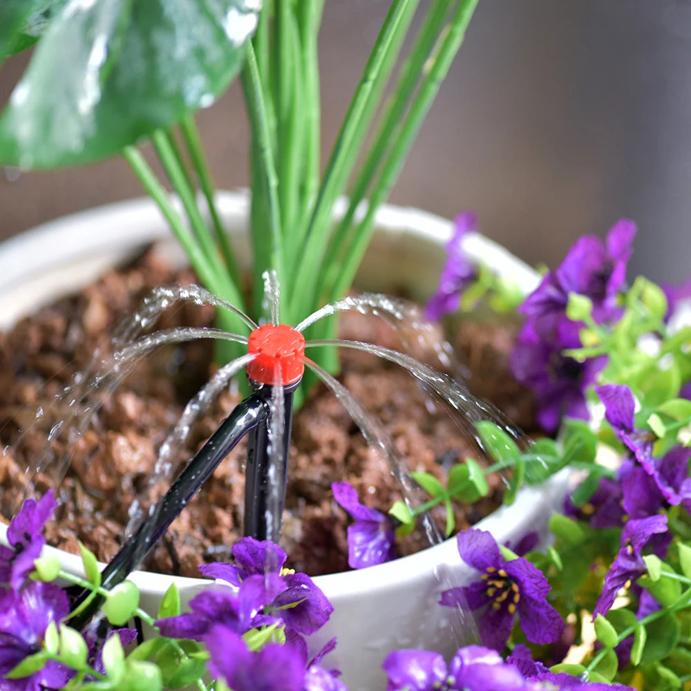 20/50 PCS Garden Micro Watering Sprinklers 360 Degrees Rotating Nozzle Mini Spraying 4/7mm Hose for Flower Garden Greenhouse