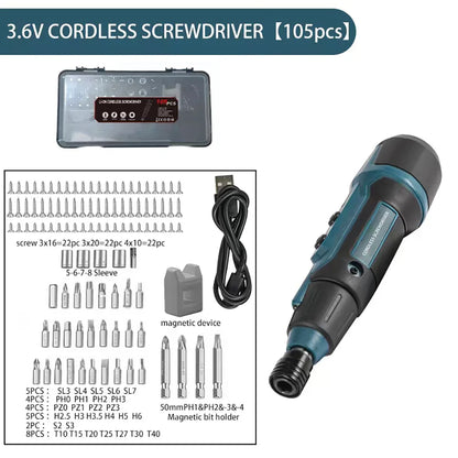 2Nm 3.6V 200r/min Electric Screwdriver Small Wireless Screwdriver Drill Screw Driver Set Rechargeable Electrician Screwdrivers