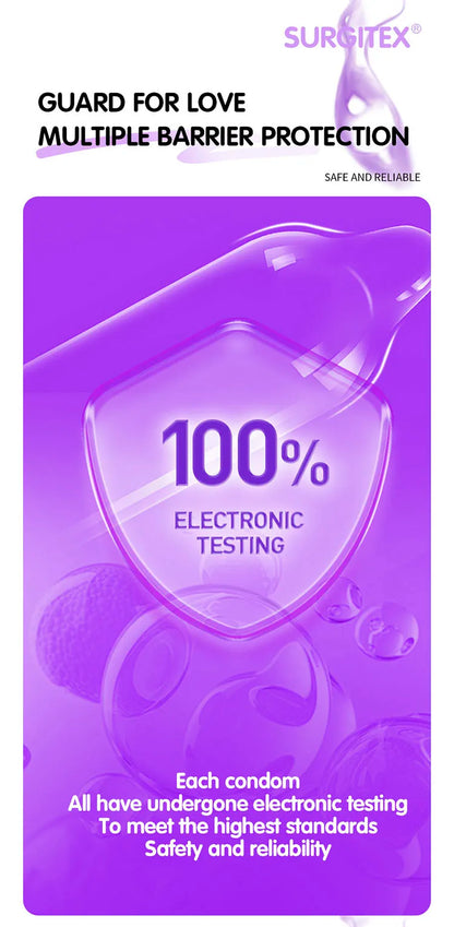 50-count pack of ultra-thin, extra-lubricated male condoms for an unrestrained pleasure experience