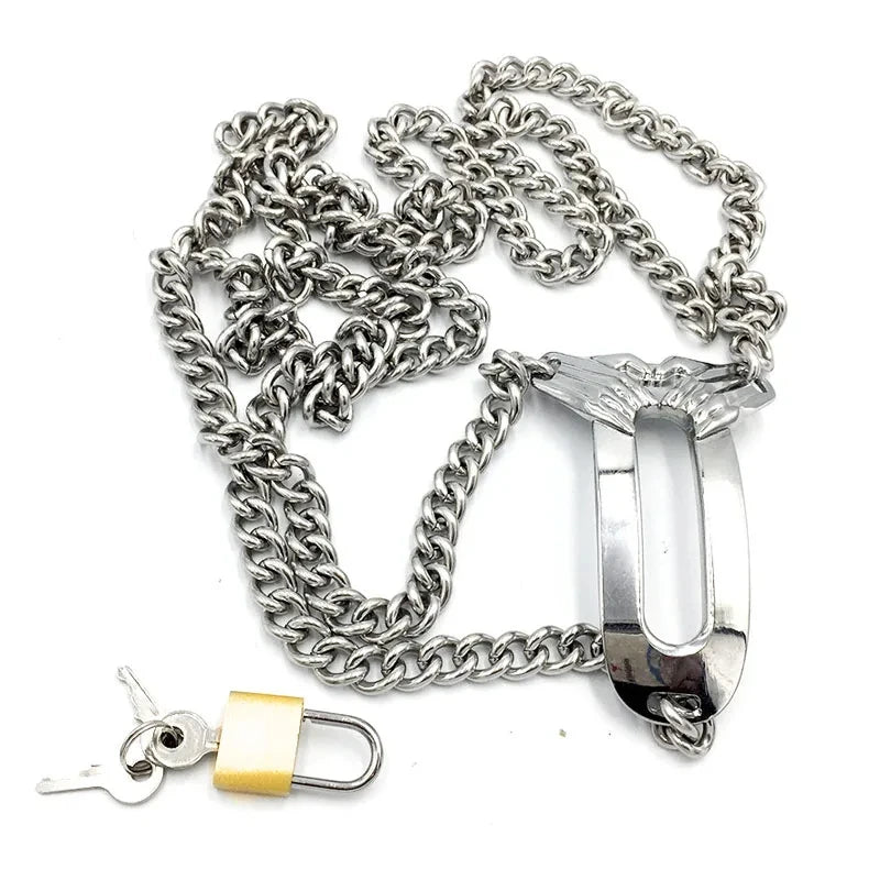 Stainless Steel Invisible Female Chastity Belt Sexy Briefs Leather Bondage Metal Chain Erotic Pants Adult Games BDSM Fetish Wear