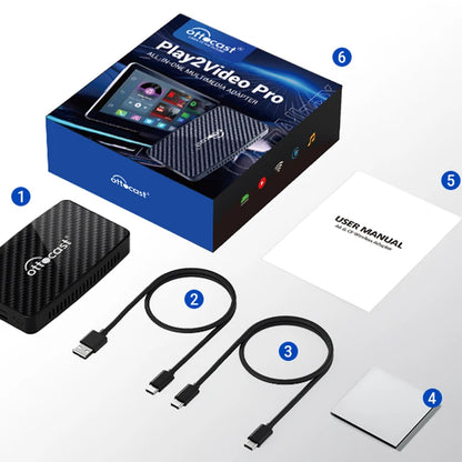 OTTOCAST Play2Video Pro Ai Box Pro Built in YouTube Netflix IPTV Video Box Wired to Wireless CarPlay Android Auto Adapter