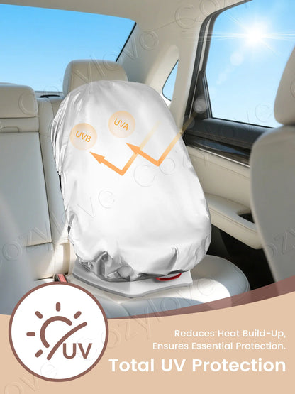 Universal Infant Car  Seat Sun Shade, Covers UV Rays & Reduces Heat for Safer, Cooler Rides — Silver