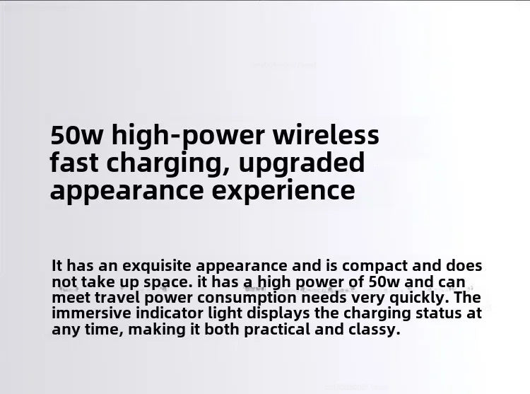 50W Wireless Car Charger Set Smart Fast Quick Charging Support Power-Off and Inductive Expansion Phone Holder Auto Parts