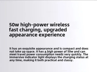 50W Wireless Car Charger Set Smart Fast Quick Charging Support Power-Off and Inductive Expansion Phone Holder Auto Parts