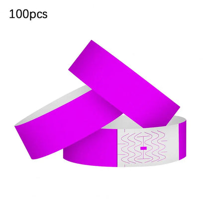 100Pcs Synthetic Paper Wristbands Disposable Waterproof Wrist Strap Event Identification Bracelets Removable Wristband Tape