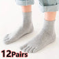 5Pairs Toe Socks Crew Socks Men and Women Five Fingers Socks Breathable Cotton Socks Sports Running Solid Color as Birthday Gift